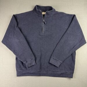 Woolrich Sweater Oversized Mens XL Navy Quarter Zip Pullover (Fits like 3XL)